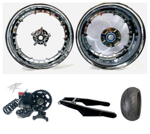 330 KIT CHROME "EVERCLEAR" WHEELS BLACK STEALTH ARM 2009-2014 YAMAHA YZF R1