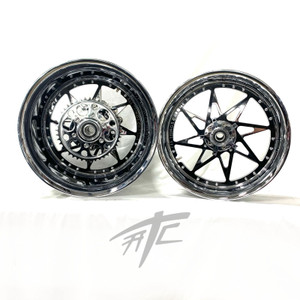 YZF 240 FAT TIRE CHROME AND BLACK SWITCHBACK WHEELS 2004-2008 YAMAHA YZF R1