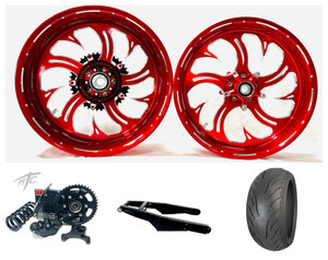 360 KIT WILDER RED "SHARK TOOTH" WHEELS BLACK ARM 06-11 KAWASAKI NINJA ZX-14