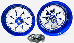 NINJA STOCK SIZE BLUE-WHITE CENTERS SWITCHBACK WHEELS 12-22 KAWASAKI NINJA ZX-14