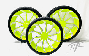 18" MANTA GREEN CONTRAST CUT TORNADO WHEELS & TIRES (3) 09-12 CAN-AM SPYDER
