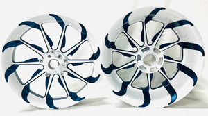 HAYABUSA 330 WHITE & CUSTOM BLUE TORNADO WHEELS 08-12 SUZUKI HAYABUSA