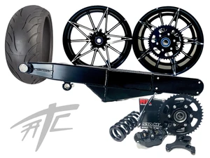 240 FAT TIRE KIT BLACK CONTRAST EMPIRE WHEEL BLACK ARM 06-07 SUZUKI GSXR 600 750