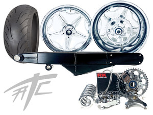 240 FAT TIRE KIT CHROME SPEED STAR WHEELS BLACK ARM 2009-2014 YAMAHA YZF R1