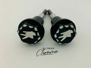 HAYABUSA BLACK CONTRAST DIAMOND CUT KANJI SEAT BOLTS 2008-2023 SUZUKI HAYABUSA