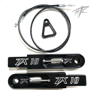 ZX10 BLACK SWINGARM EXTENSIONS & BRAKE LINE 3-9" OVER 12-21 KAWASAKI NINJA ZX10R