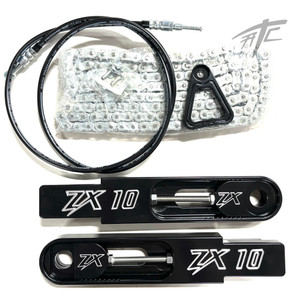 ZX10 BLACK CONTRAST SWINGARM EXTENSION KIT 3-9" OVER 12-21 KAWASAKI NINJA ZX10R