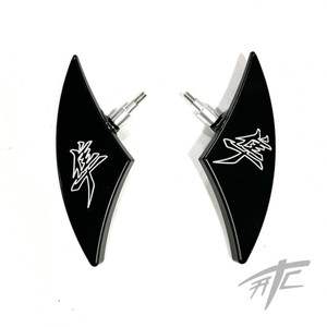 HAYABUSA BLACK CONTRAST CUT KANJI FRAME SLIDER WINGS 2008-2020 SUZUKI HAYABUSA