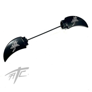 HAYABUSA BLACK CONTRAST CUT KANJI FRONT AXLE WINGS 2022-2024 SUZUKI HAYABUSA