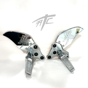 HAYABUSA CHROME KANJI FOOT PEGS, BRACKETS, & PEG PINS 2022-2024 SUZUKI HAYABUSA