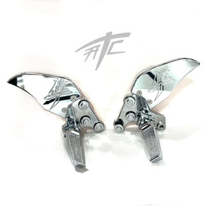 HAYABUSA CHROME KANJI FOOT PEGS & BRACKET DRESS UP KIT 2022-2024 SUZUKI HAYABUSA