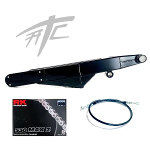 BLACK STEALTH STOCK WIDTH EXTENDED ARM CHAIN BRAKE LINE 08-12 SUZUKI HAYABUSA