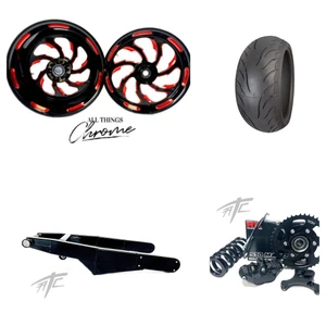 HAYABUSA 240 FAT TIRE KIT BLACK & RED SAMURAI WHEELS 13-20 SUZUKI HAYABUSA
