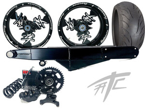 360 OSD FAT TIRE KIT BLACK CONTRAST KANJI WHEELS 08-12 SUZUKI HAYABUSA