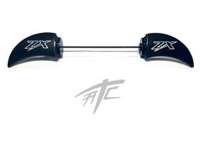 ZX-14 BLACK CONTRAST CUT ZX ENGRAVED FRONT AXLE WINGS 06-11 KAWASAKI NINJA ZX-14