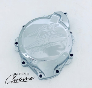 HAYABUSA ENGRAVED CHROME DIAMOND CUT STATOR COVER 2008-2020 SUZUKI HAYABUSA