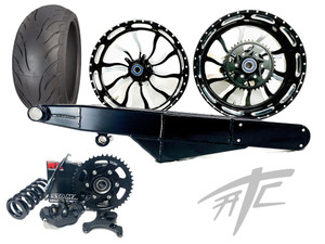 240 FAT TIRE KIT BLACK CONTRAST INFERNO WHEELS BLACKARM 08-20 SUZUKI GSXR600 750