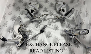 HAYABUSA EXCHANGE CHROME OEM FRONT AND REAR PEGS BRACKETS COMPLETE 08-20 SUZUKI