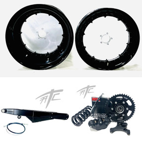 240 FAT TIRE KIT BLACK EVERCLEAR WHEELS BLACK SWINGARM 04-15 KAWASAKI NINJA ZX10