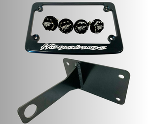BLACK CONTRAST LICENSE PLATE FRAME, BOLTS, & TAG BRACKET 08-20 SUZUKI HAYABUSA