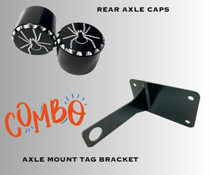 BLACK CONTRAST CUT REAR AXLE CAPS & AXLE MOUNT TAG BRACKET 15-20 CAN-AM SPYDER