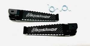HAYABUSA ENGRAVED BLACK DIAMOND CUT FRONT FOOT PEGS 2022-2024 SUZUKI HAYABUSA