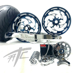 240 FAT TIRE KIT MISTY MIDNIGHT SHREDDER CHROME ARM 01-08 SUZUKI GSXR 1000