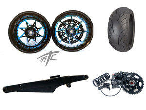 300 FAT TIRE KIT BLACK & BLUE SWITCHBACK BLACK ARM 08-20 SUZUKI GSXR 600 750
