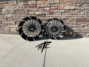 360 FAT TIRE BLACK CONTRAST TORNADO WHEELS SPINNERS 01-08 SUZUKI GSXR 1000