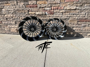 STOCK SIZE BLACK CONTRAST CUT TORNADO SPINNERS WHEELS 1999-2007 SUZUKI HAYABUSA