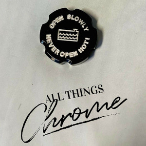 BLACK CONTRAST CUT RADIATOR CAP FITS ALL GMC SIERRA