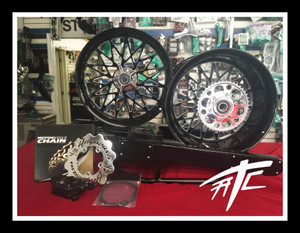 NINJA 330 FAT TIRE KIT BLACK CONTRAST BANDIT WHEELS 06-11 KAWASAKI NINJA ZX-14