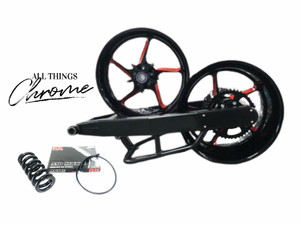 NINJA 240 FAT TIRE KIT BLACK & ORANGE JEDI WHEELS 04-10 KAWASAKI NINJA ZX-10R