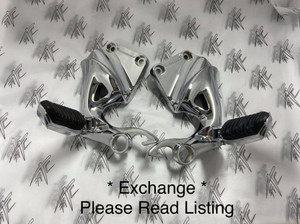 HAYABUSA EXCHANGE CHROME OEM REAR PEGS & BRACKETS 08-20 SUZUKI HAYABUSA EXCHANGE
