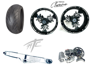 360 OSD BLACK CONTRAST CUT "KANJI" KIT CHROME ARM 13-20 SUZUKI HAYABUSA