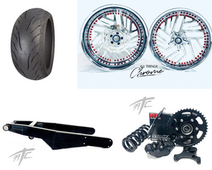 360 OSD CHROME "TWIST IT" KIT W/ RED RIVETS BLACK ARM 08-12 SUZUKI HAYABUSA