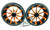 (2) 20" BLACK/ORANGE TORNADO WHEEL PACKAGE FOR 2016-2020 CAN-AM SPYDER F3-T