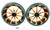 (2) 20" BLACK/ORANGE TORNADO WHEEL PACKAGE FOR 2016-2020 CAN-AM SPYDER F3-T