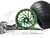 NINJA 330 CHROME FAT TIRE KIT ILLUSION GREEN HELLIAN WHEELS 06-11 KAWASAKI ZX14