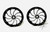 17" Front Drag Racing Wheels - "CHAOS" - Black Contrast Cut - Set of 2