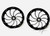 17" Front Drag Racing Wheels - "CHAOS" - Black Contrast Cut - Set of 2