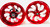 360 WILDER RED SHARK TOOTH WHEELS 08-12 SUZUKI HAYABUSA