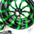 330 FAT TIRE KIT BLACK AND GREEN TORNADO WHEELS BLACK ARM 99-07 SUZUKI HAYABUSA
