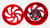 240 FAT TIRE CANDY RED SAMURAI WHEELS 08-12 SUZUKI HAYABUSA