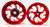 360 KIT WILDER RED "SHARK TOOTH" WHEELS CHROME STEALTH ARM 22-24 SUZUKI HAYABUSA