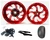 360 KIT WILDER RED "SHARK TOOTH" WHEELS BLACK ARM 01-08 SUZUKI GSXR 1000