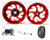 360 KIT WILDER RED "SHARK TOOTH" WHEELS CHROME ARM 01-08 SUZUKI GSXR 1000