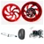 360 FAT TIRE KIT CANDY RED SAMURAI WHEELS CHROME ARM 2009-2014 YAMAHA YZF R1