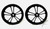 15" Front Drag Racing Wheels - "LINA" - Black Contrast Cut - Set of 2