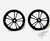 15" Front Drag Racing Wheels - "LINA" - Black Contrast Cut - Set of 2